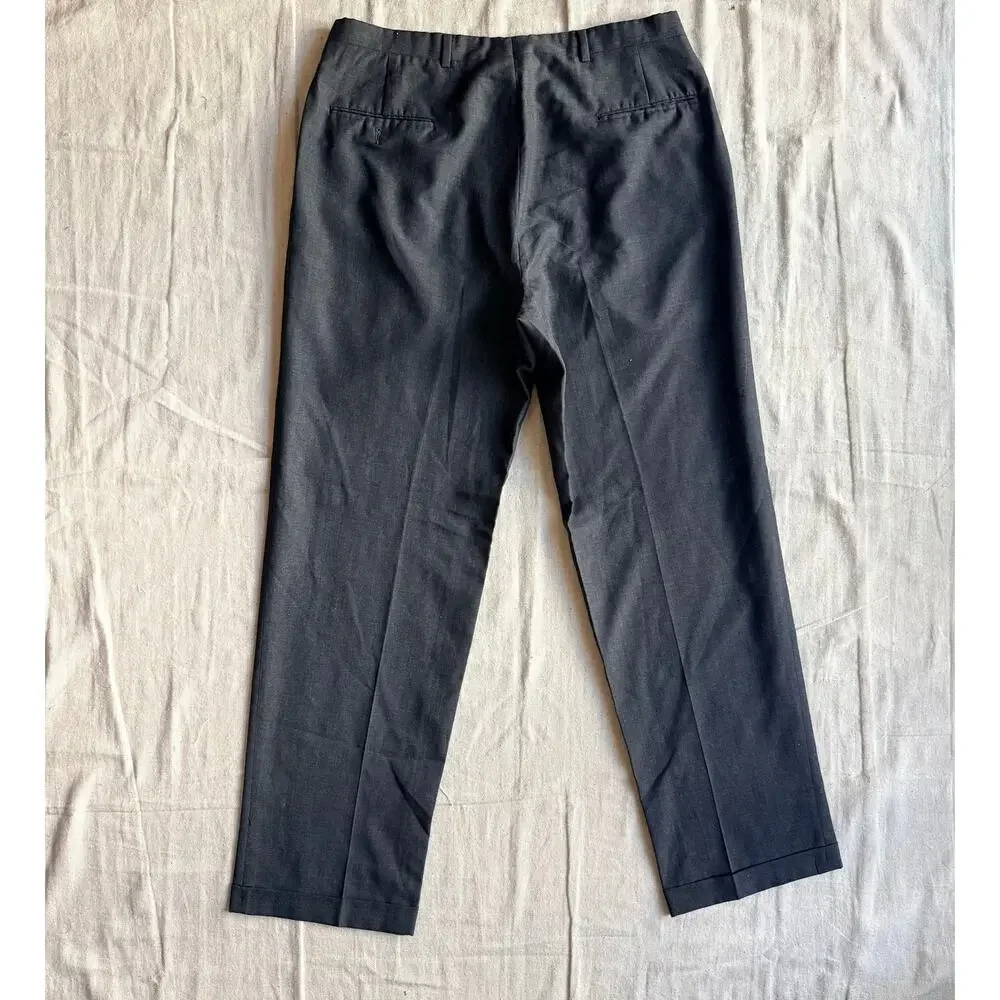 Vintage Christian Dior Monsieur Pants Men's 34X32 Pleated Gray Tailored in USA